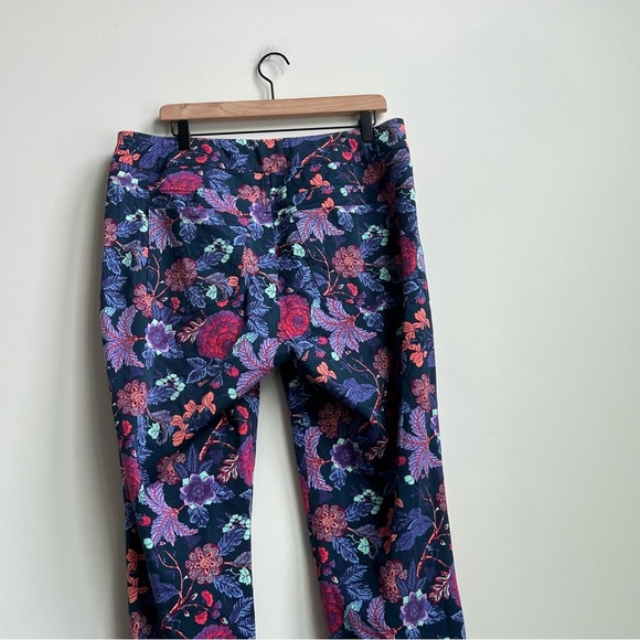 Soft Surroundings Della Ankle Zip Pants Jacobean Floral Size L 14/16 Pull On - Picture 13 of 14